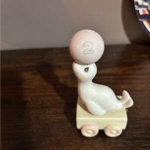 Precious Moment  Seal figure with Pink Ball